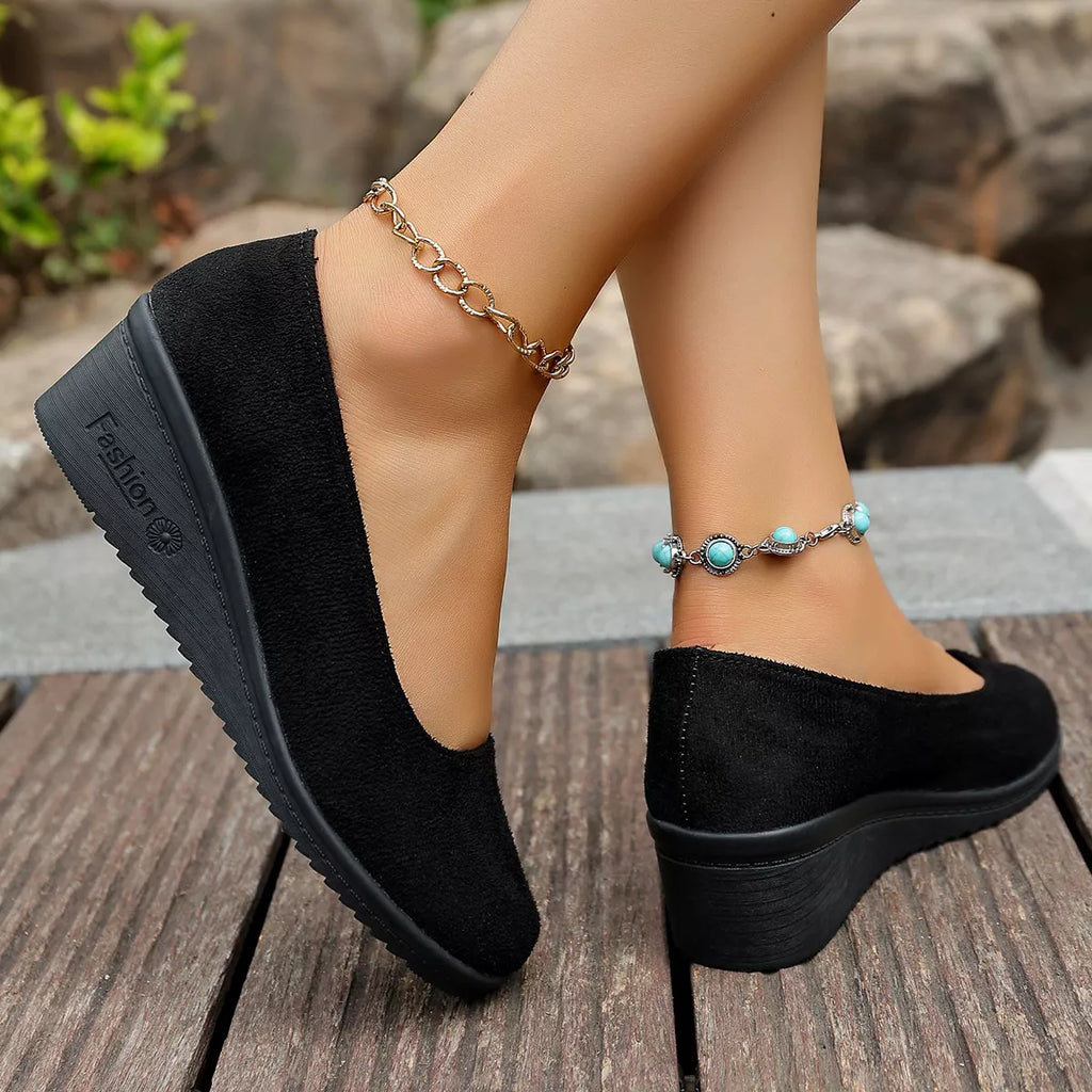 Wedge Heel Slip-On Loafers