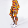 Capri leggings with multicolor sugar skull print