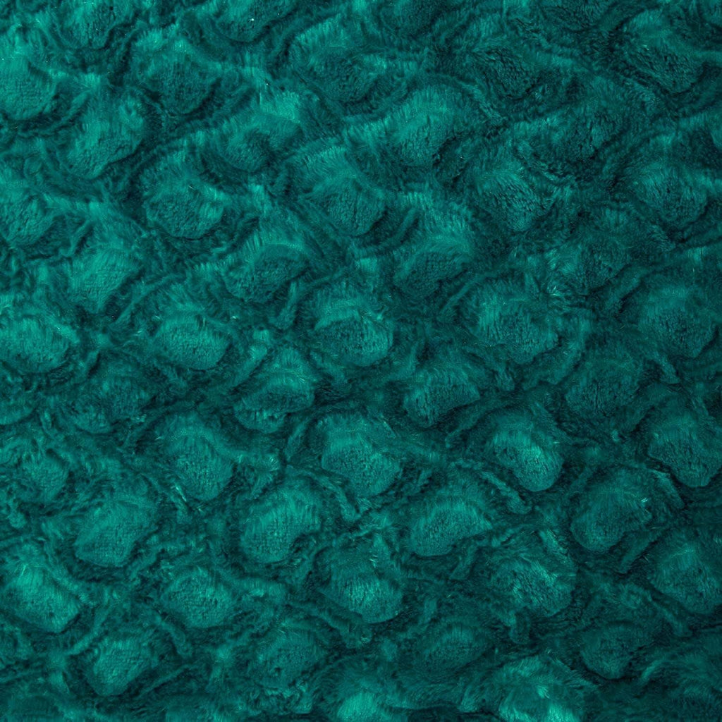 Emerald green faux fur sherpa throw blanket with dense shag texture