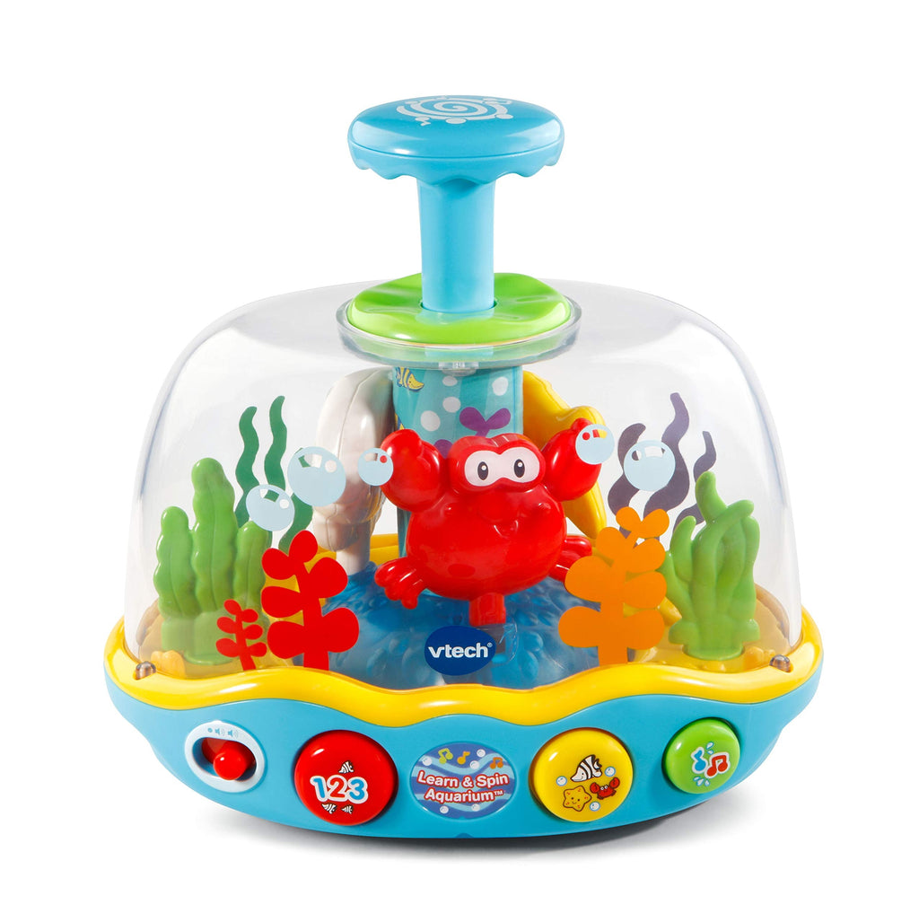 Spinning ocean adventure aquarium toy with clear dome, colorful fish and sea creatures