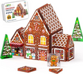 Gingerbread house logic building kit with snap-tile house pieces and mini accessories