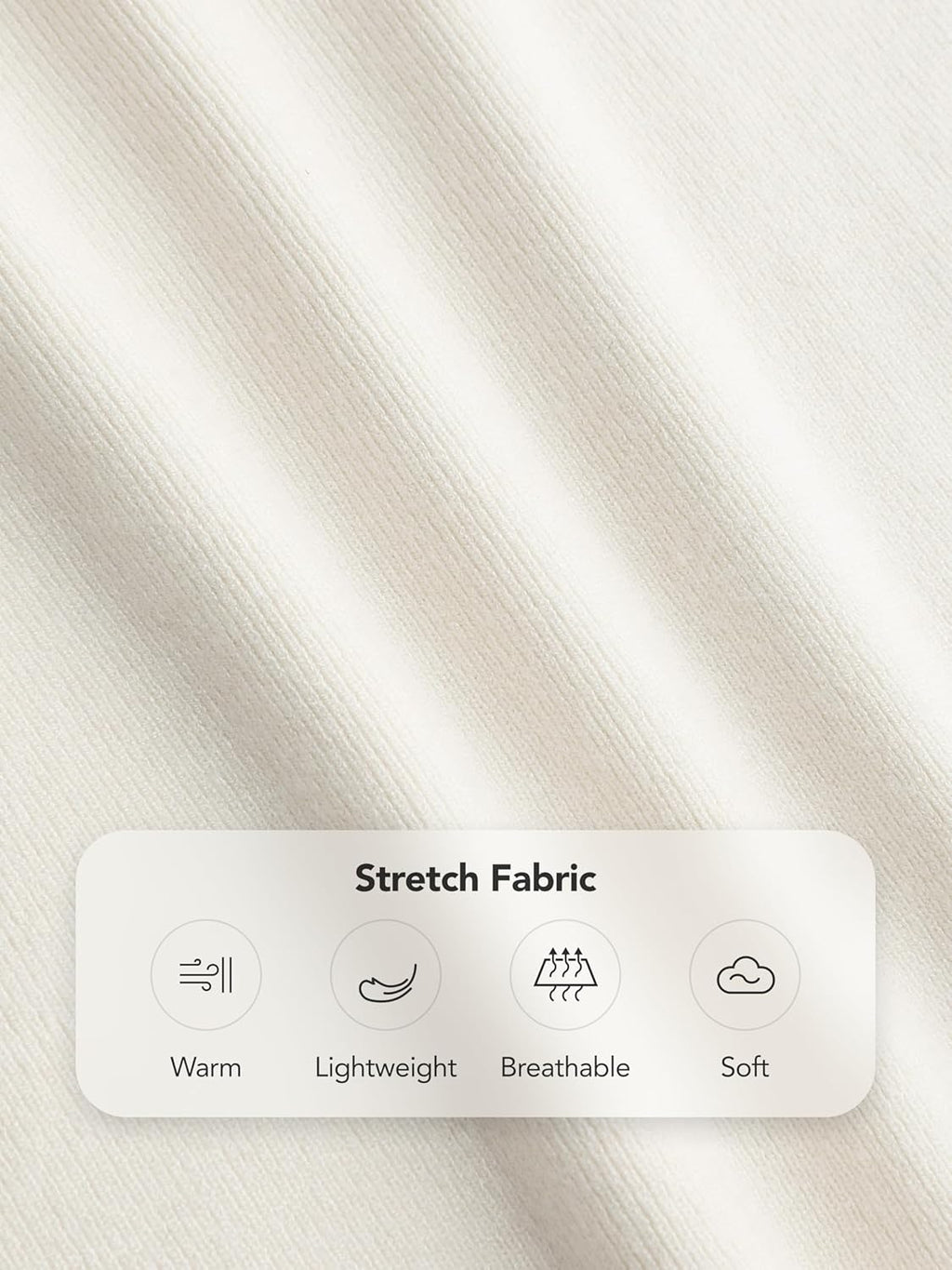 Ivory ribbed knit fabric closeup for a stretch mock turtleneck top.