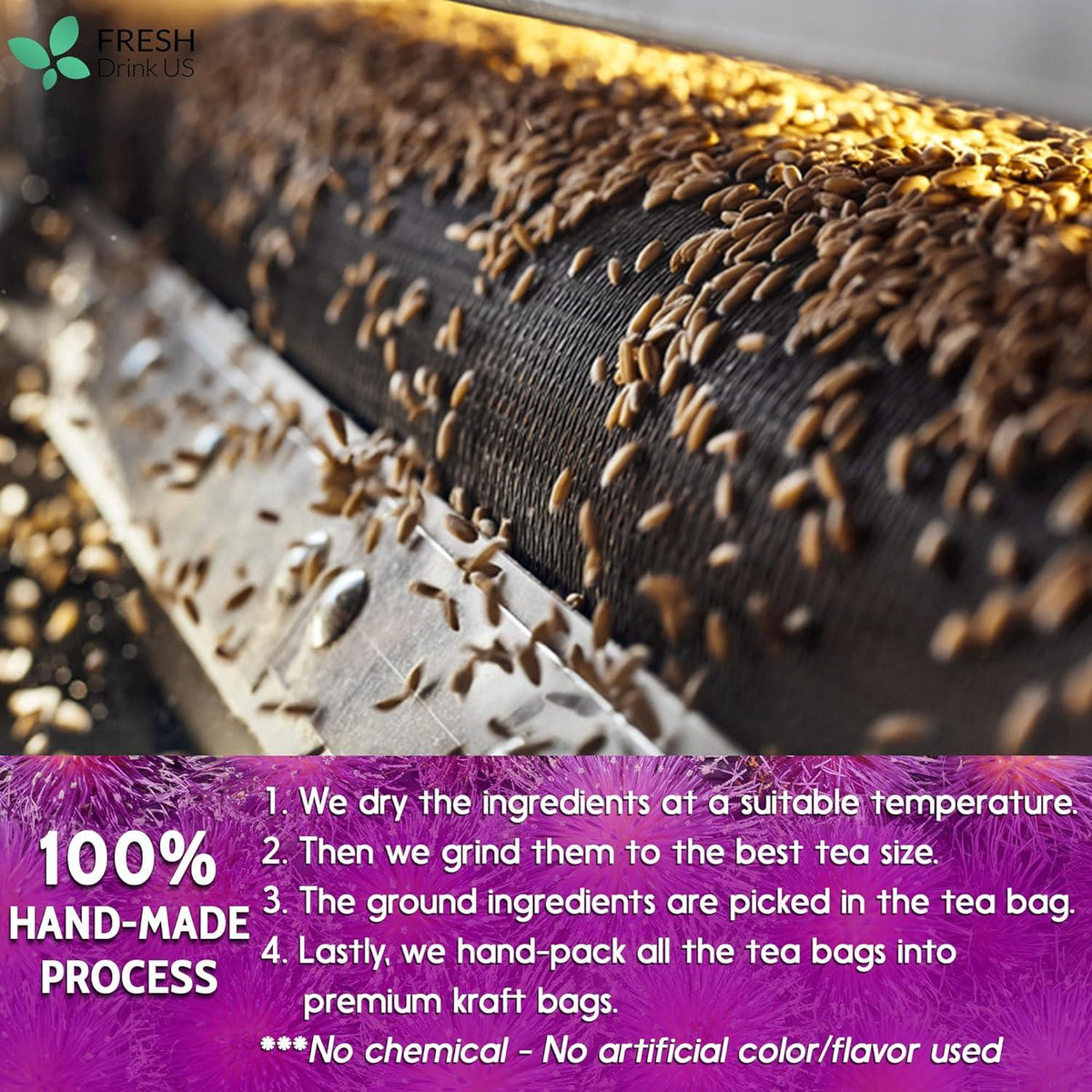 Milk thistle seeds drying on a mesh screen