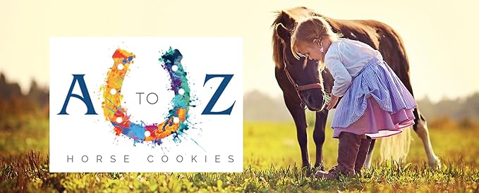 Horse cookie treats banner with A to Z logo and horse