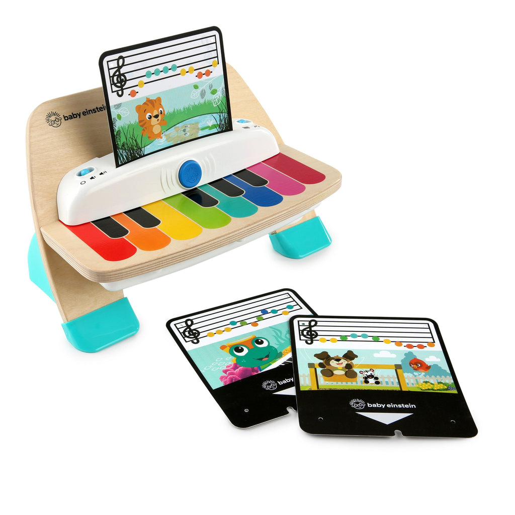 Wooden baby music piano with tablet screen and included music cards