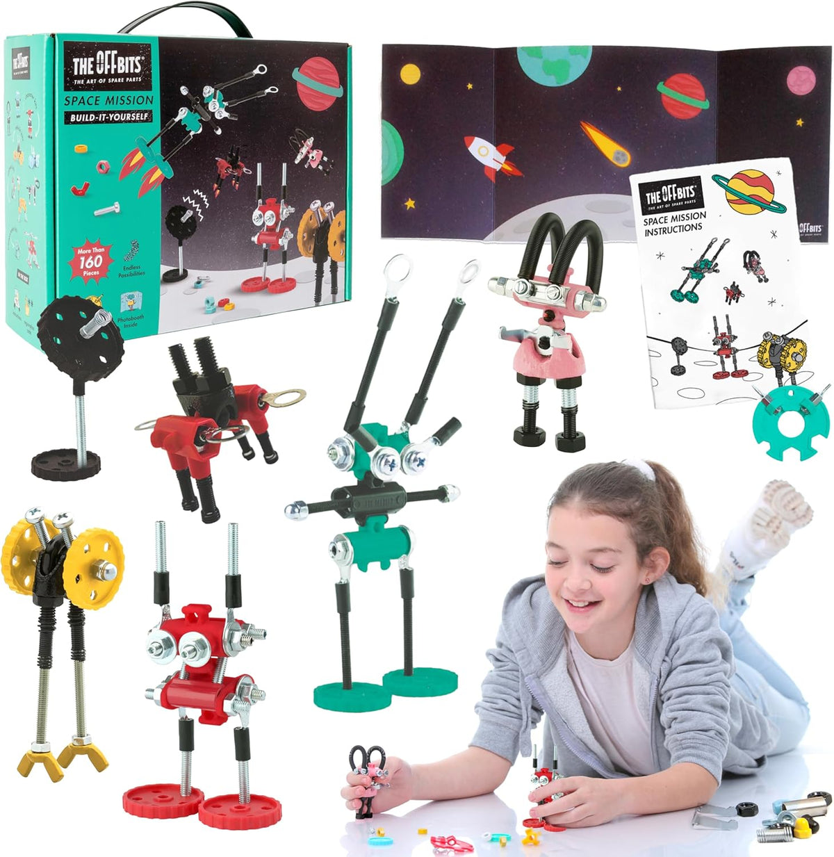 The Robot Shop Montessori do-it-yourself set with robot parts and model figures
