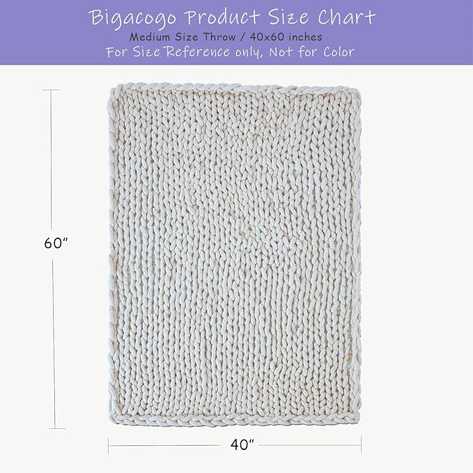 Chunky knit throw blanket swatch, light gray, 40x60 in