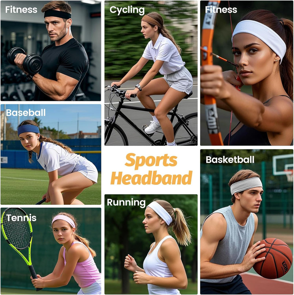 Wide elastic hair bands for sports, running, and basketball