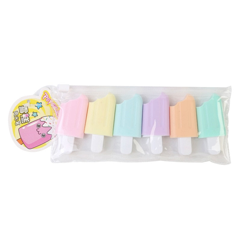 Packaged capsule mini highlighter markers set with pastel colors in clear blister