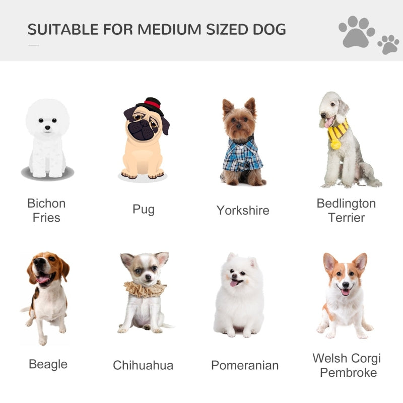 Pet bike trailer cart sizing chart for medium dogs with mesh viewing doors