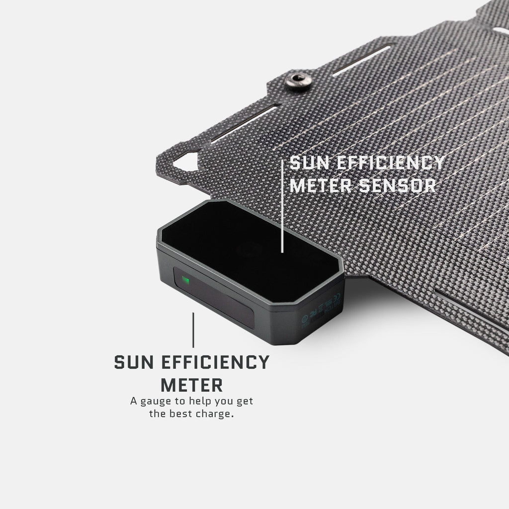 8W solar panel open case showing sensor area
