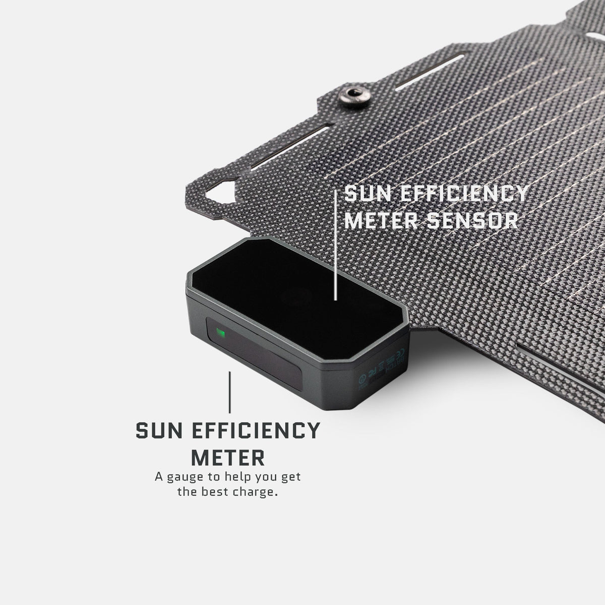 8W solar panel open case showing sensor area