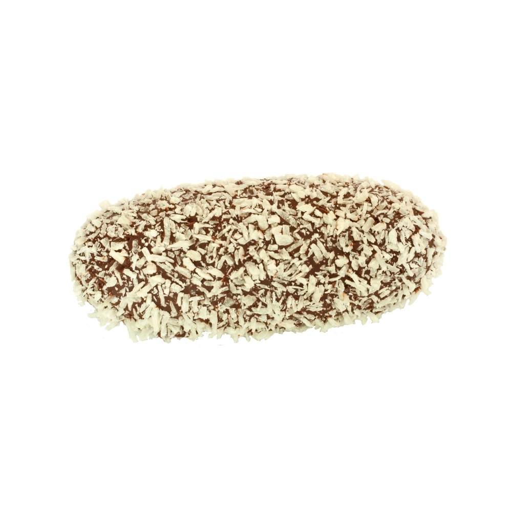 Single spud-shaped candy with white shredded coating