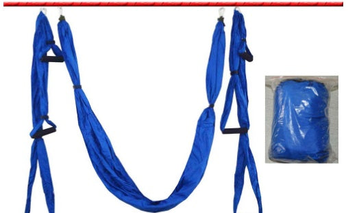 Royal blue yoga swing hammock with hanging fabric straps