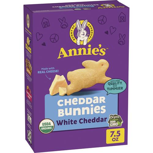 Cheddar bunnies baked snack crackers box, white cheddar flavor, 7.5 oz