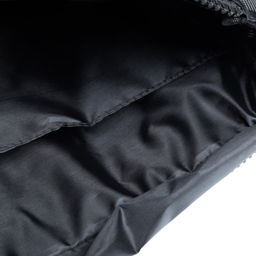 Black tablet case interior lining fabric with stitched seam details