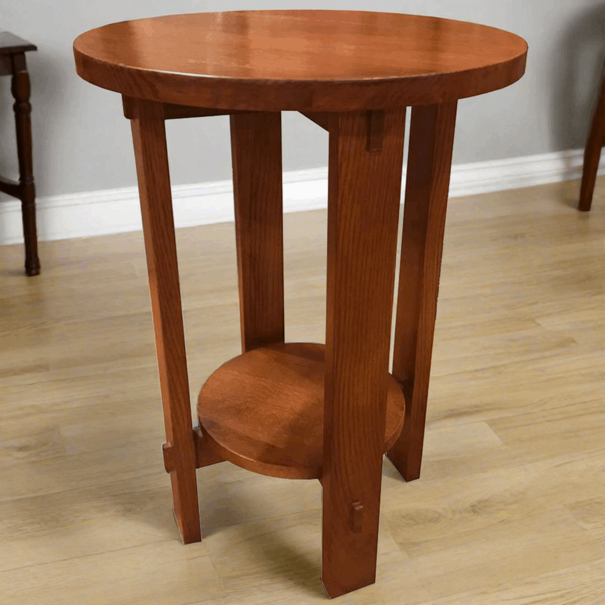 Mission Quarter Sawn White Oak Round End Table