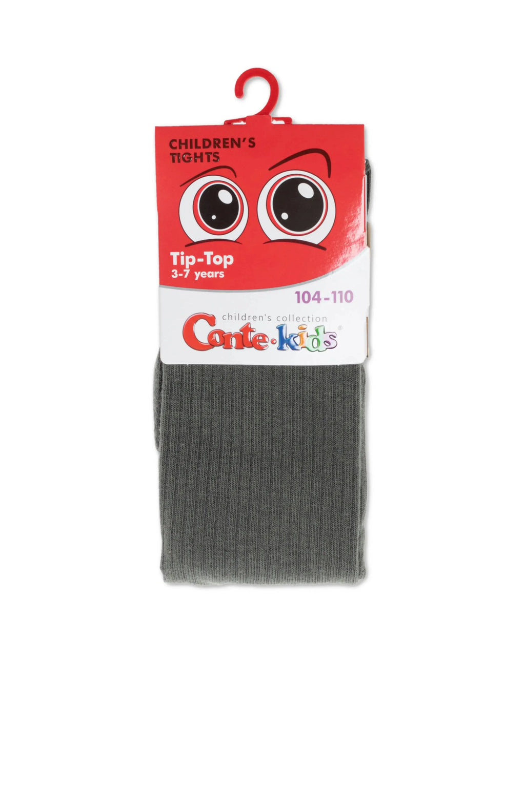 Kids cotton tights package, dark gray, ribbed knit, full-length
