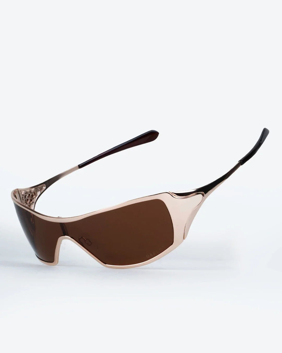 Polarized sunglasses with brown tinted lenses and matte sand frame