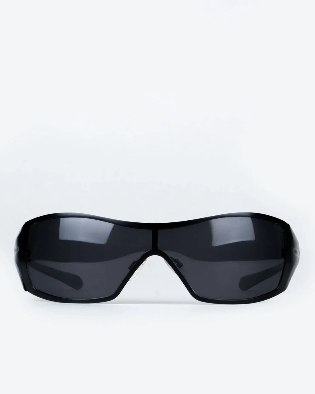 Polarized sunglasses front view, dark polarized lenses with black frame