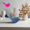 Bluebird mini ceramic bird figurine with gold beak