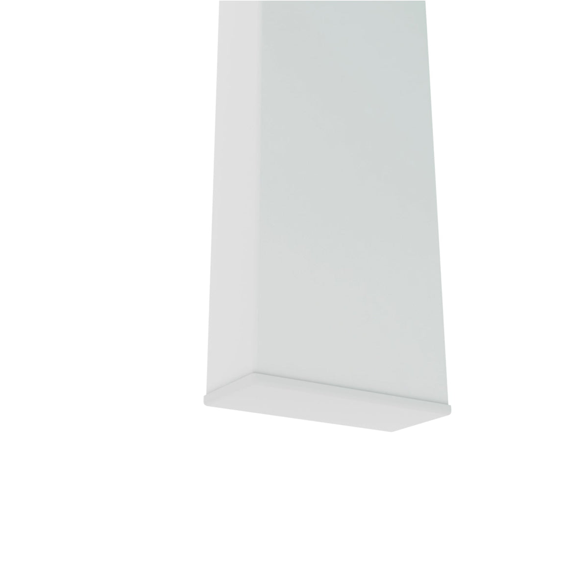 White coffee table base side panel with clean, modern edges