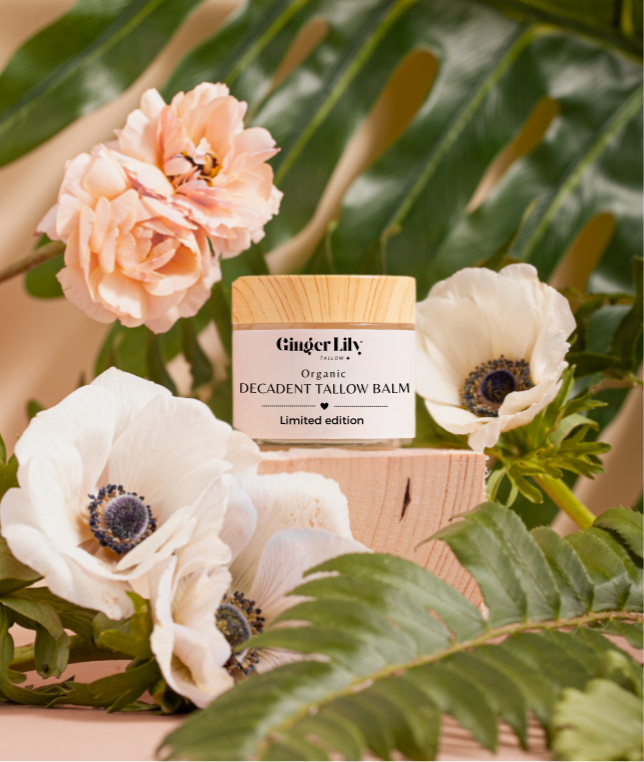 Eye cream balm jar with wooden lid and cream label