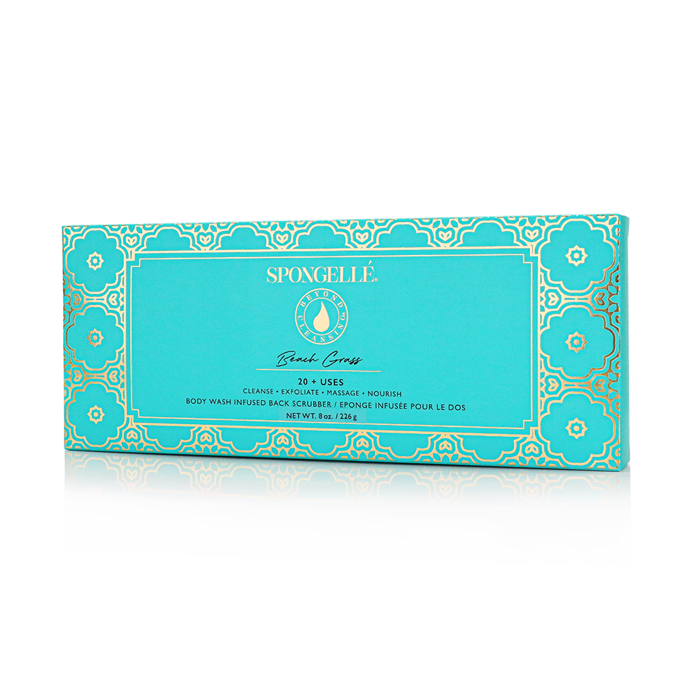 Spongellé Beach Grass body wash infused back scrubber box