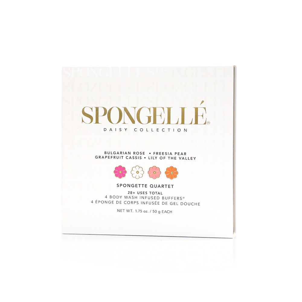 Spongette quartet gift set box back panel with product details