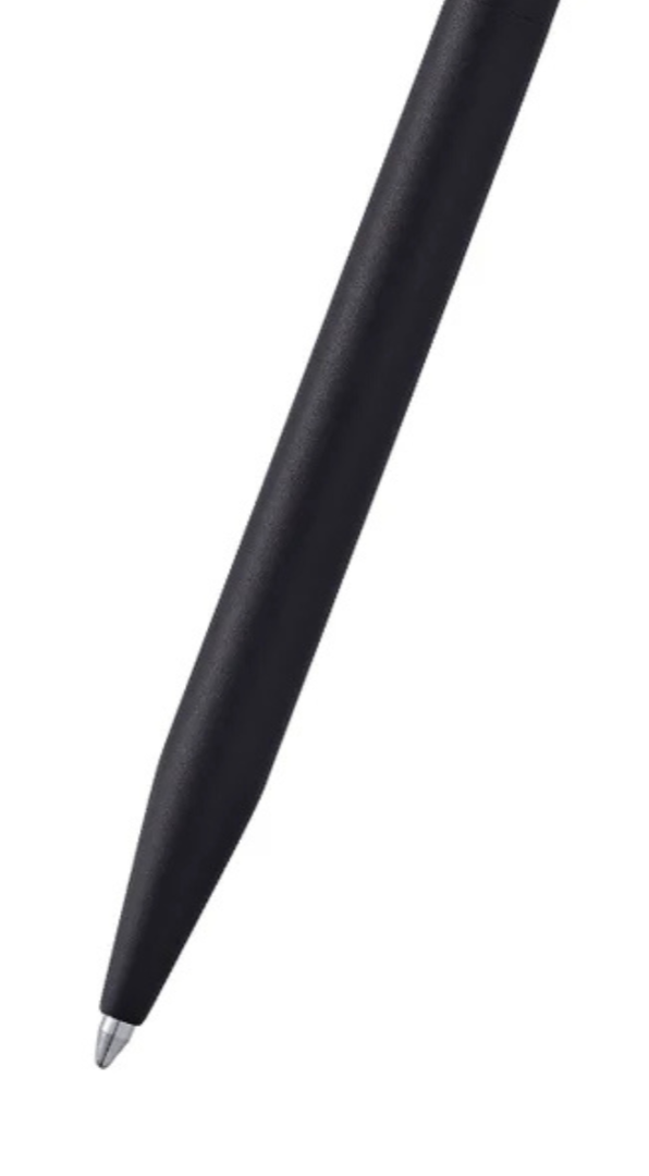 Black pen/pencil tip with silver point and conical metal tip