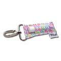 Alphabet print LippyClip® lip balm holder with keyring clip and pocket sleeve