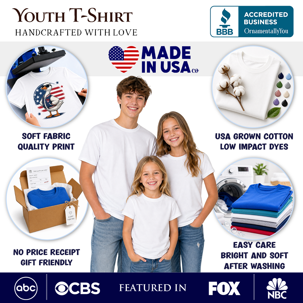 Youth pencil graphic T-shirt on kids, white with colorful book and apple print