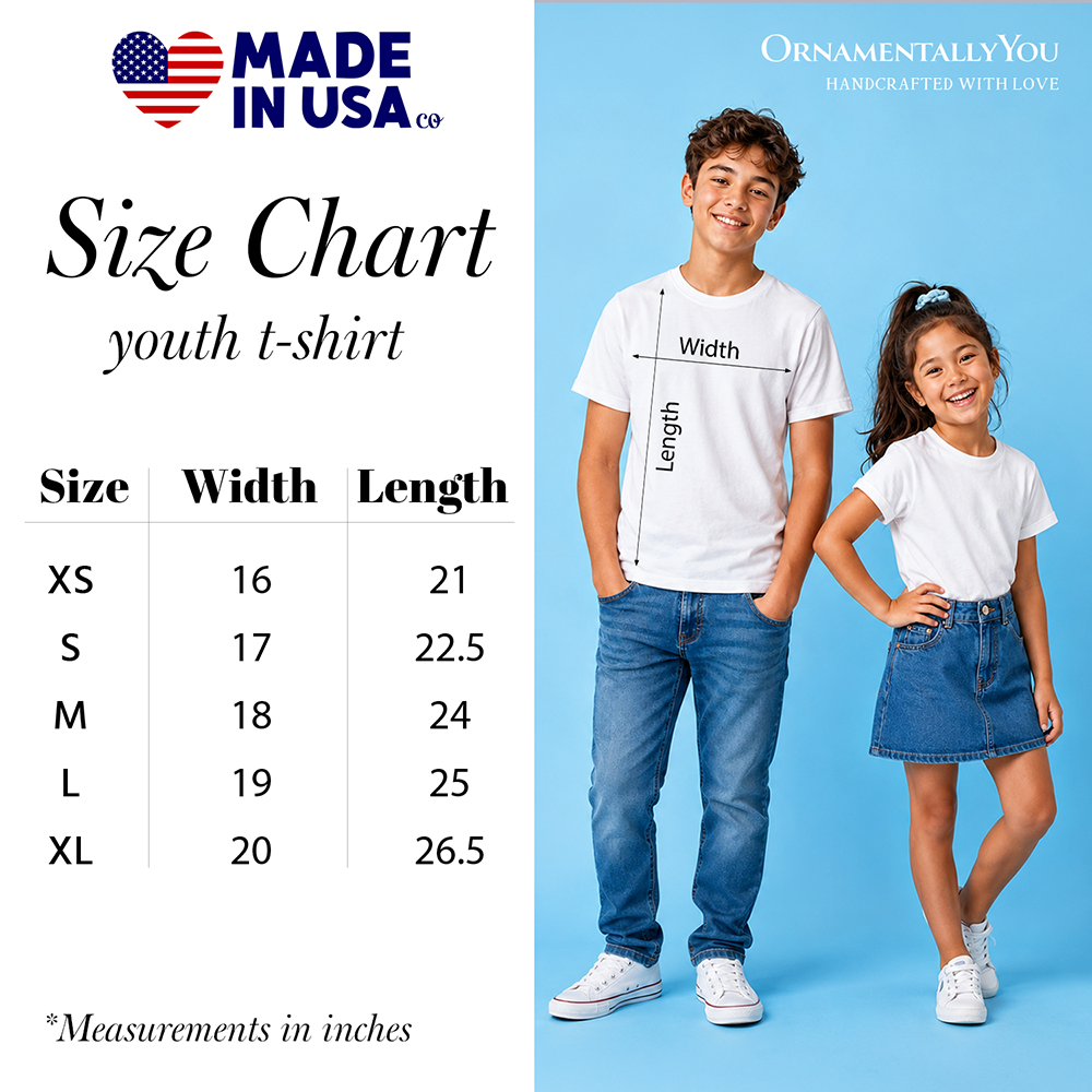 Youth pencil graphic T-shirt on kids, white tee with colorful book and apple graphic