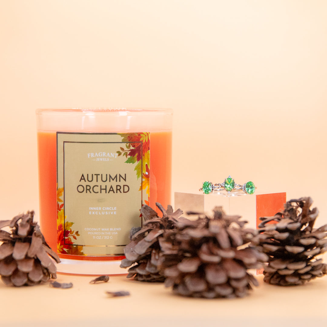 Autumn Orchard candle jar with Autumn Orchard label
