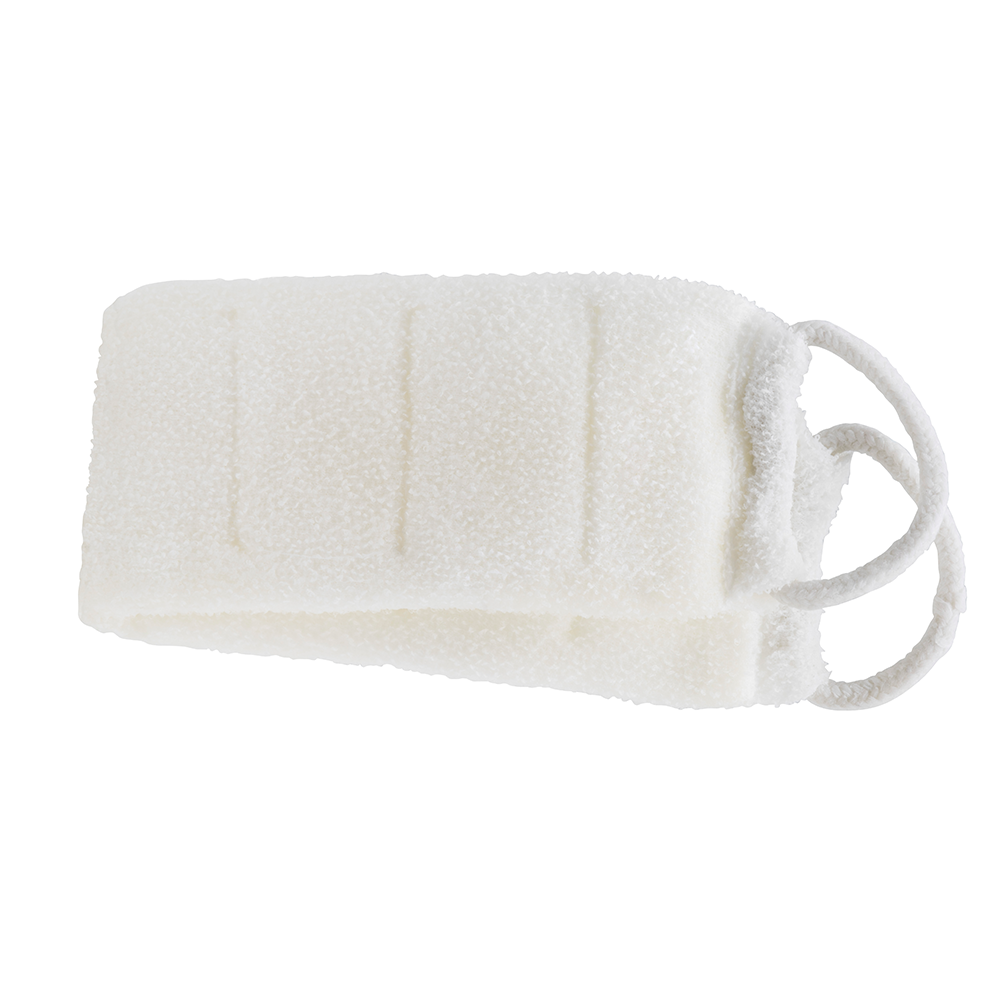White back scrubber cloth with loop handles