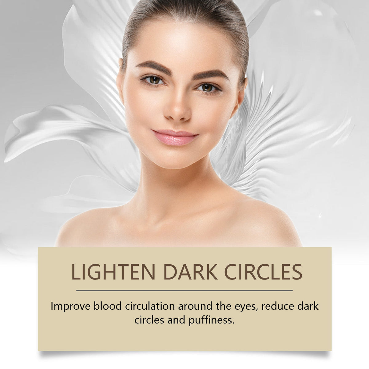 Brightening facial skincare gift set featuring a woman portrait