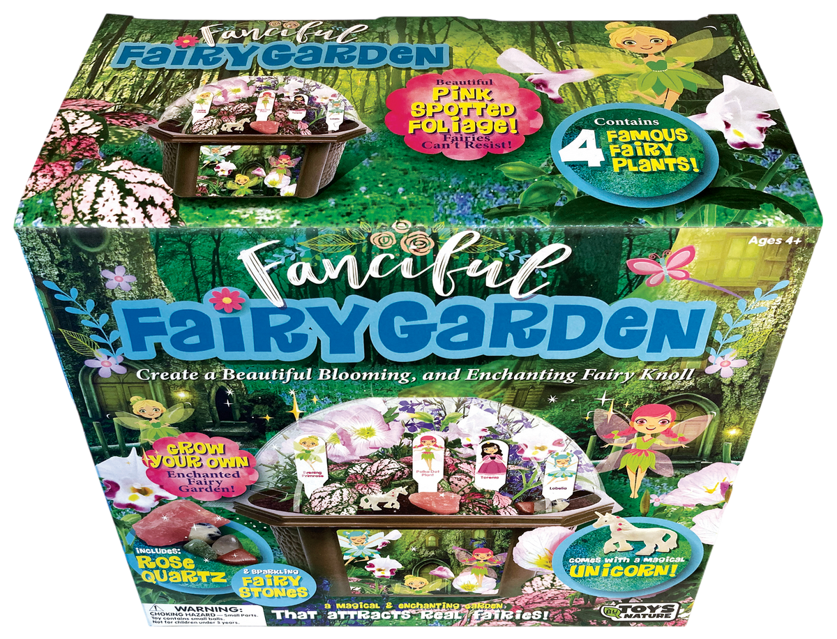 Fairy Garden terrarium kit in illustrated retail packaging