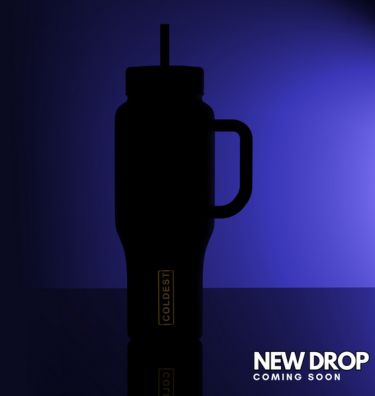 COLDEST 24oz black tumbler with handle and straw lid, dark matte finish