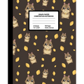 Chipmunk-themed graph paper composition notebook, quad ruled pages, dark cover