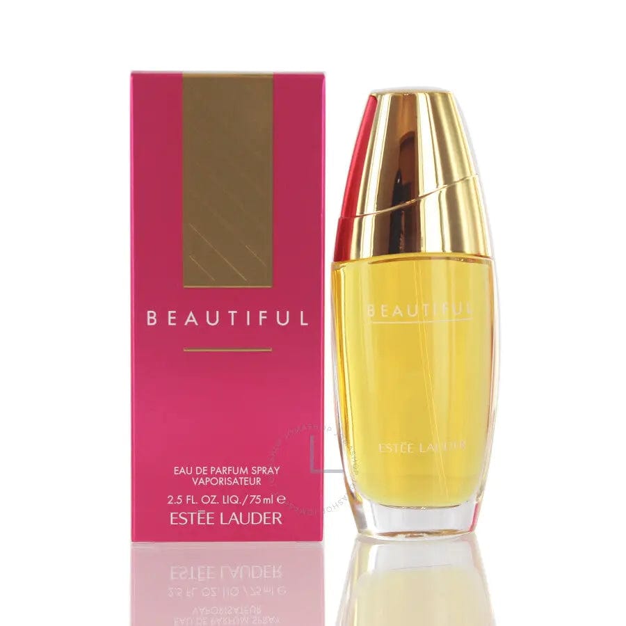 Estee Lauder Beautiful women's EDP spray: pink box and gold-topped bottle