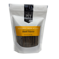 Beef chew sticks for dogs pouch, labeled Gourmet Chew Sticks, beef flavor