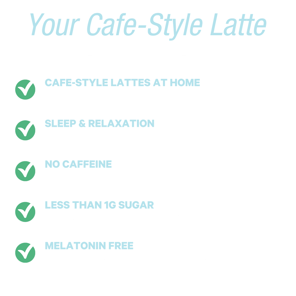 Sleep and relaxation benefits checklist graphic with green checkmarks