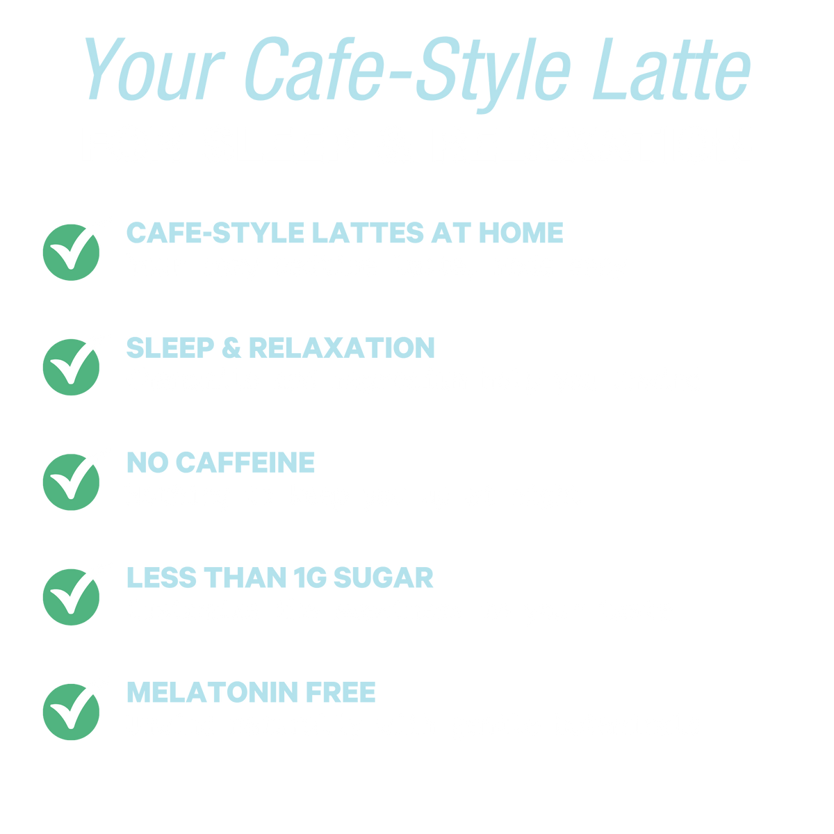 Sleep and relaxation benefits checklist graphic with green checkmarks
