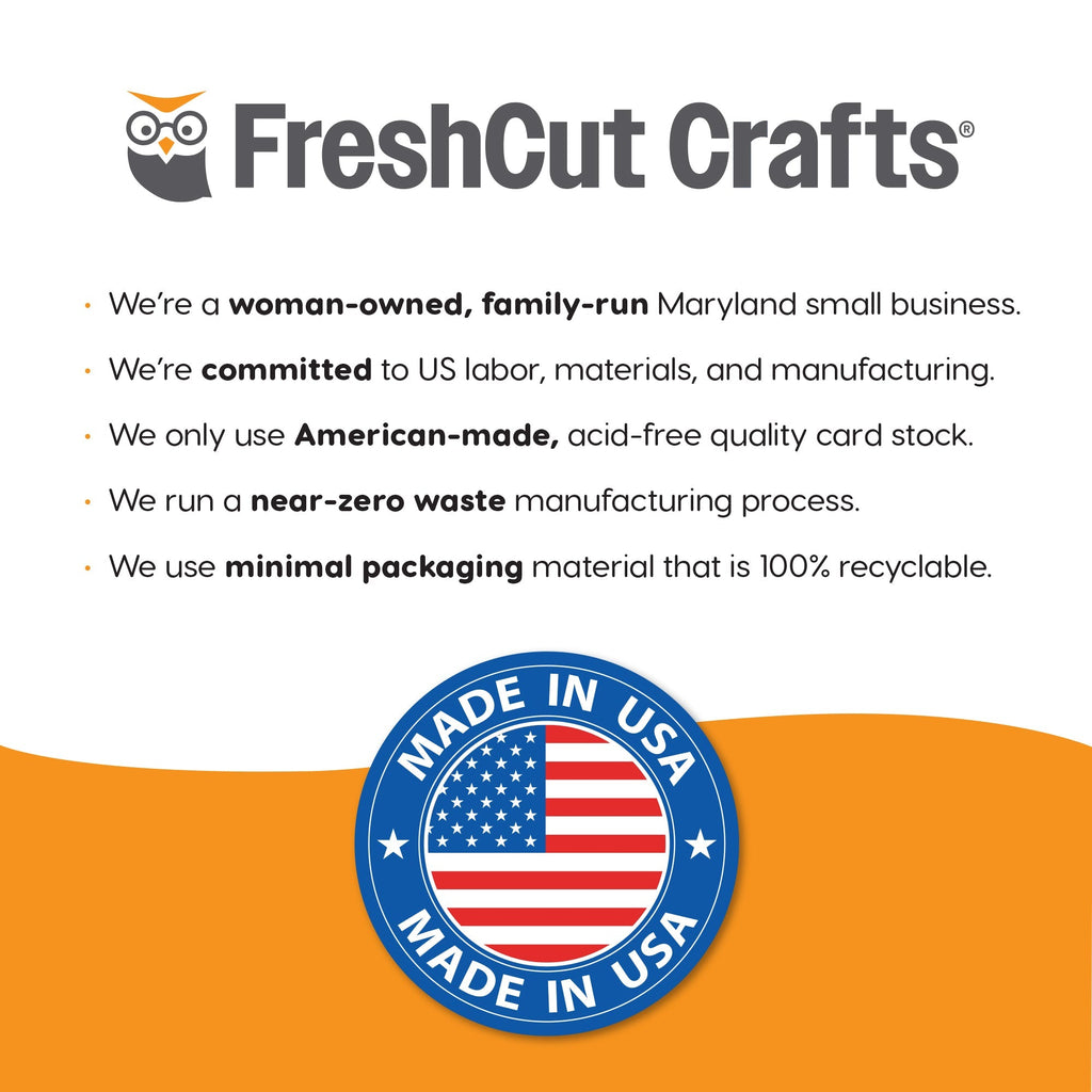 FreshCut Crafts made in USA seal badge for fall leaf cutouts