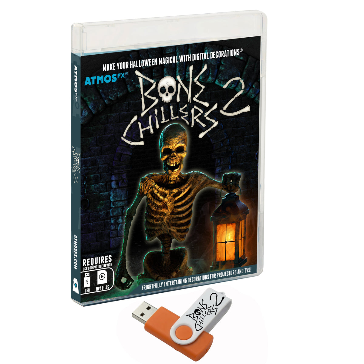 AtmosFX Bone Chillers 2 Halloween digital USB projection kit box and USB drive