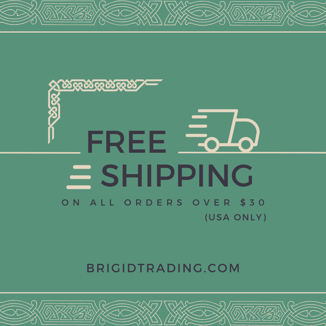 Free shipping promotional card with BRIGIDTRADING.COM text and USA only notice