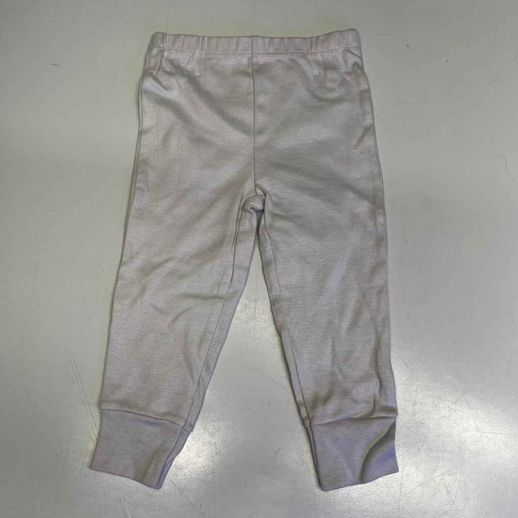Baby cotton gray pajama pants with elastic waistband and cuffed ankles