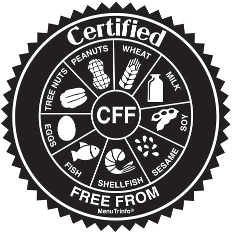 Gluten-free pizza crust mix, CFF free-from allergy certification badge