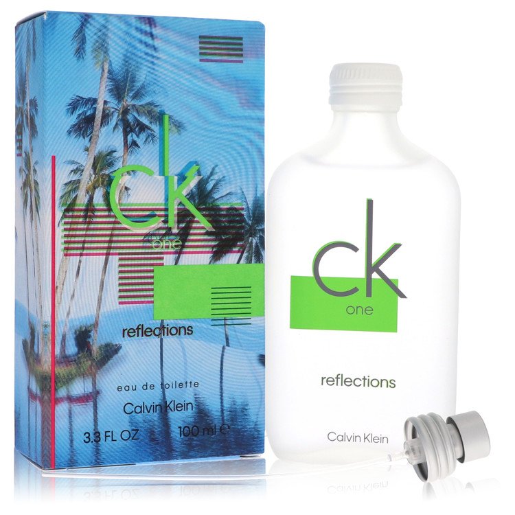 Unisex eau de toilette spray bottle with CK One Reflections label, 3.3 fl oz