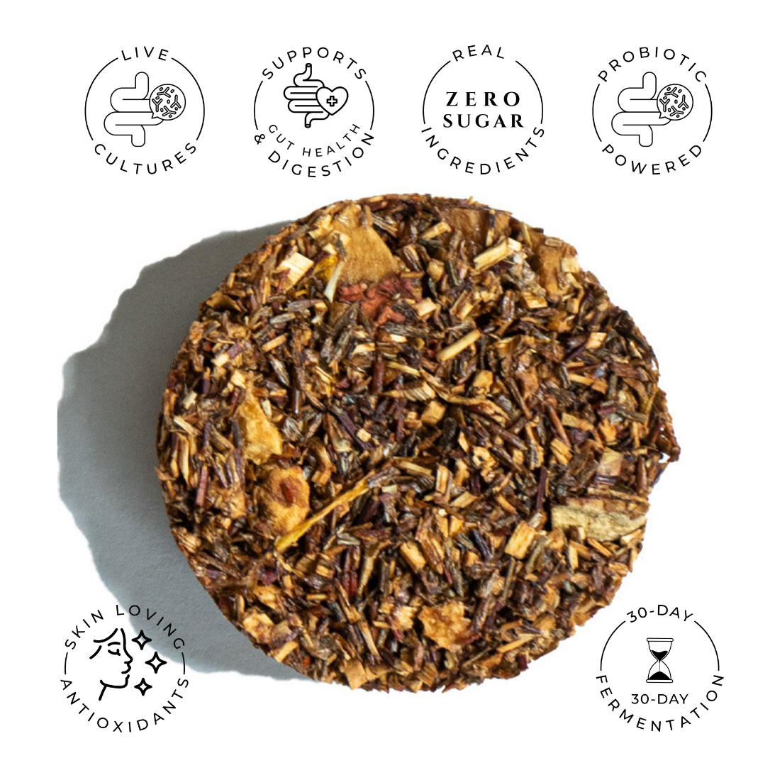 Cape Carousel No. 63 herbal tea disc, a compact round blend of botanicals